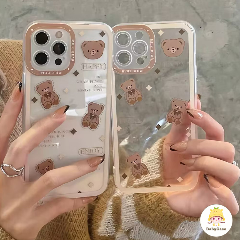 การ์ตูนน่ารักหมีนุ่ม เคสIphone 7Plus 11 15 13 Pro Max 14 12 Pro Max XR XS X Max 15 14 7 8 Plus SE 2020