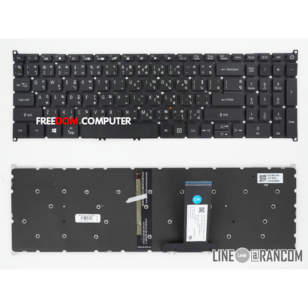 คีย์บอร์ด ACER Aspire 7 A715-74G A715-75 A715-75G A715-42G N17C2 N19C5 มีไฟ KEYBOARD