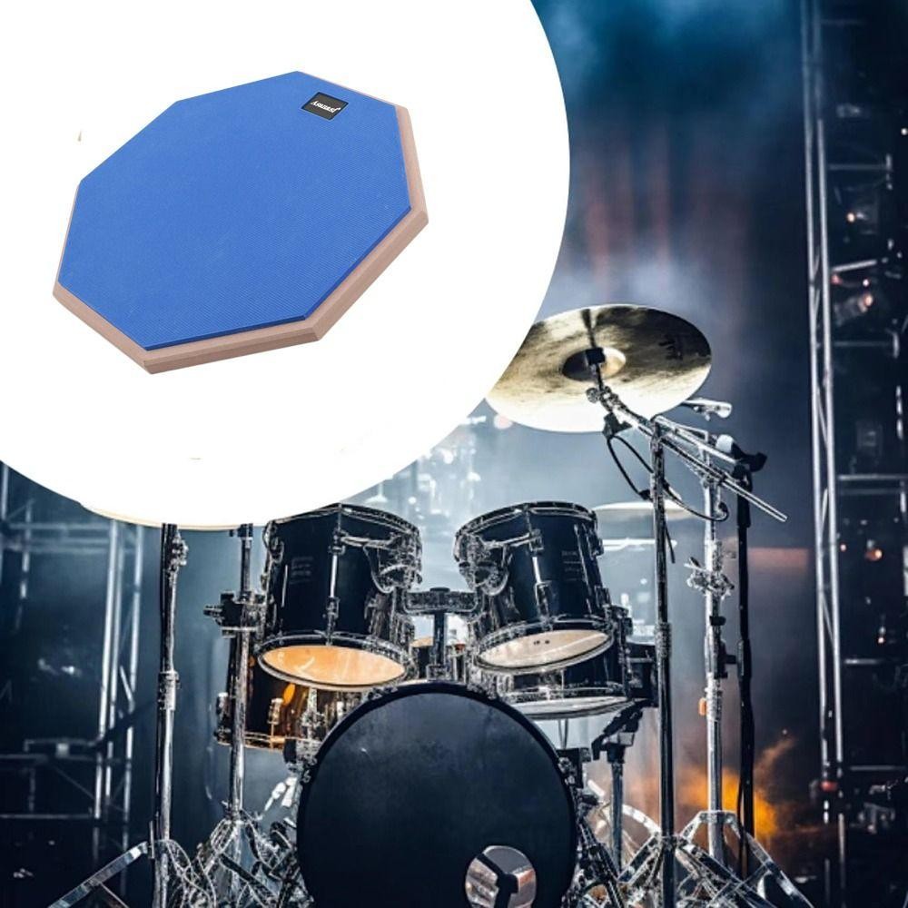 CLEMMENT แผ่นรองกลองฝึกซ้อม, แผ่นรองฝึกซ้อมกลองสแนร์สองด้านเงียบ, อุปกรณ์เพอร์คัชชันคุณภาพสูงขาตั้งบ่วงมืออาชีพ 8 นิ้ว Dumb Drum Pad - รูปที่ 4