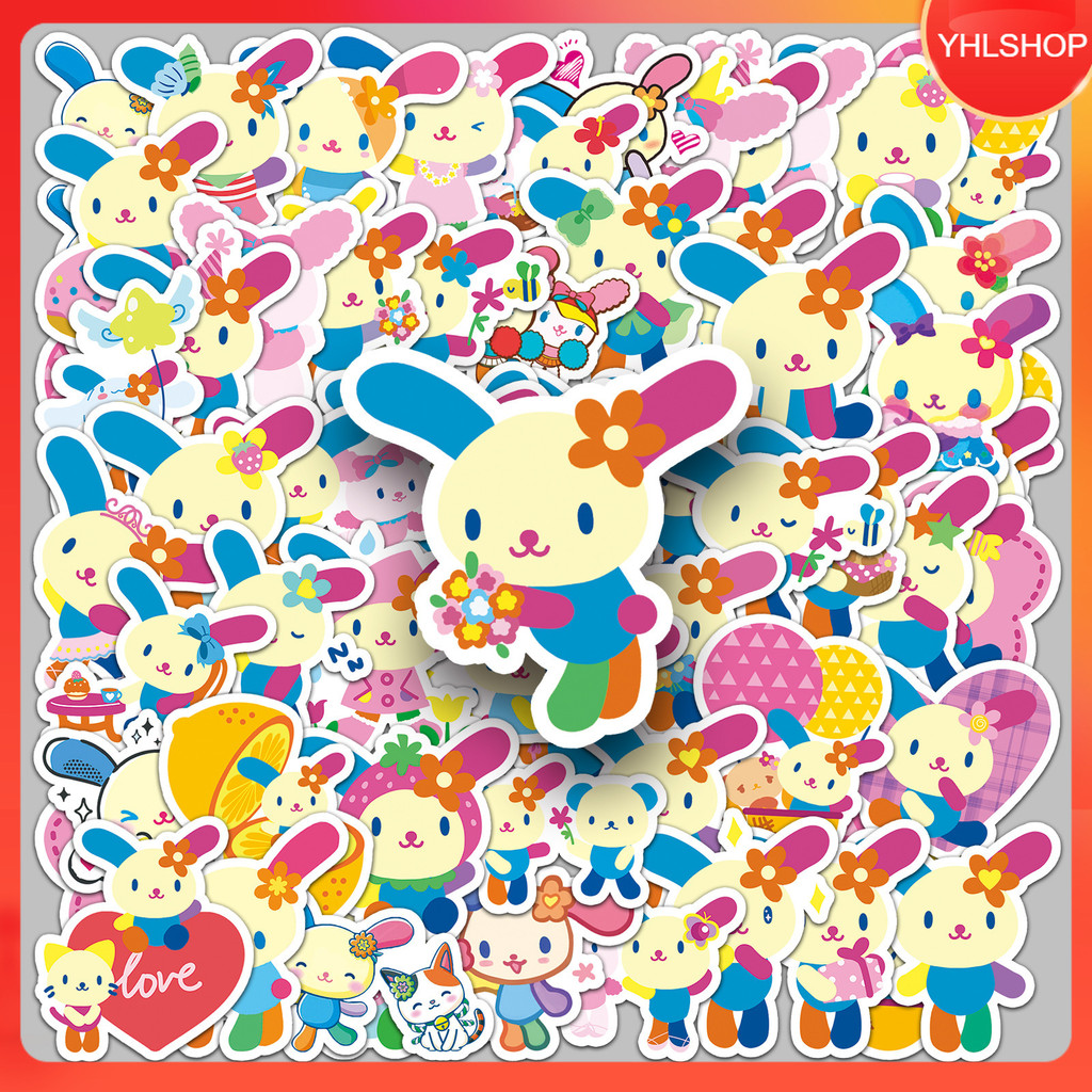 🍁YHL🍁พร้อมส่ง 50แบบ สติกเกอร์ USAHANA flower bunny Sanrio sticker