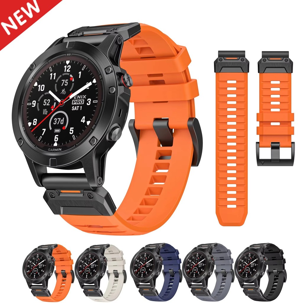 22 มม.26 มม.Quick Fit Fluororubber สําหรับ Garmin Fenix 7X 7 Pro Epix Pro Gen 2 22 มม.26 มม.47 มม.51