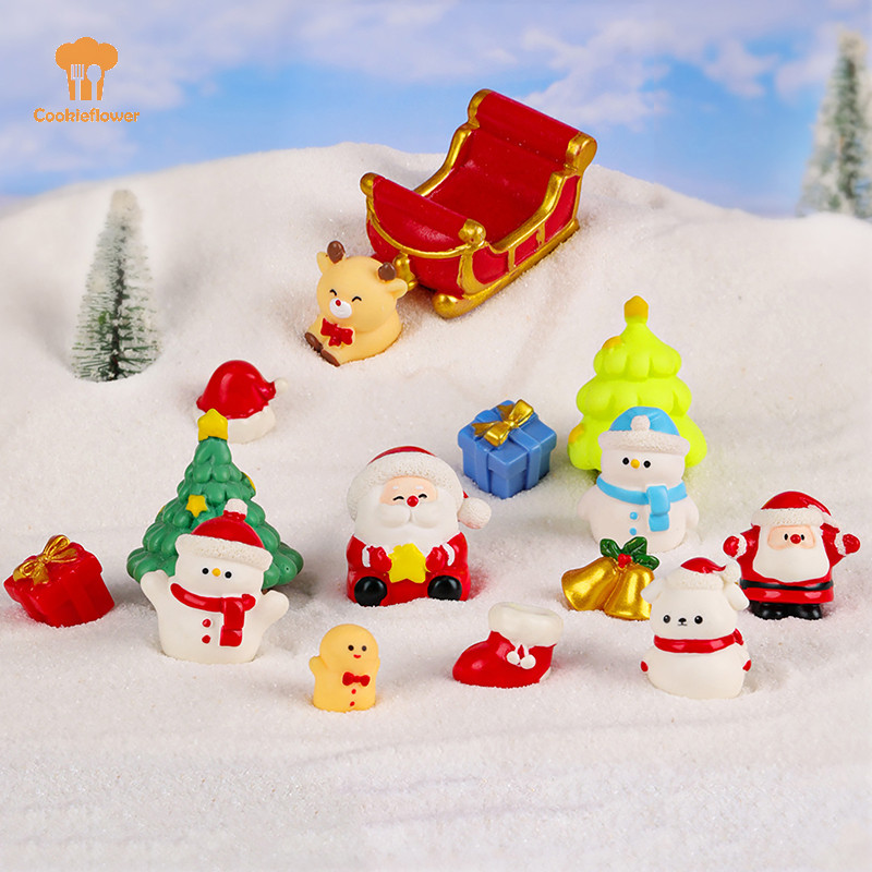 Ckfr 1 PC Mini ตกแต่งคริสต์มาส Elk คริสต์มาส Figurines Fairy Garden Decor Snow Landscape ชุดเครื่องประดับเรซิ่น Miniatures ใหม่