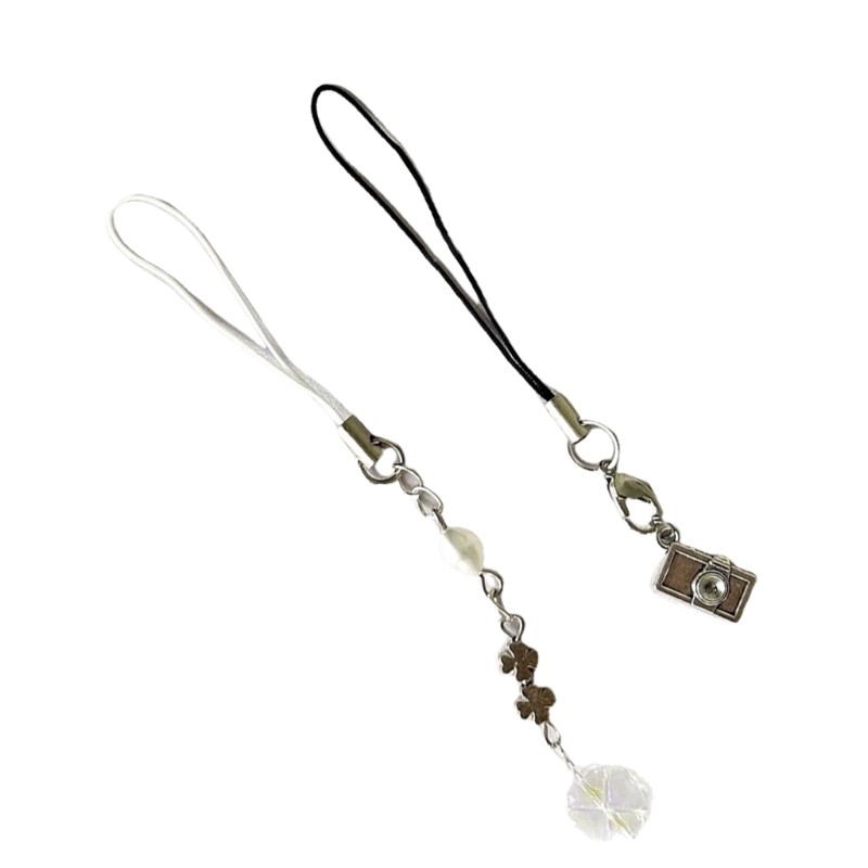 ริน 2แพ็คโทรศัพท์โซ่ที่ไม่ซ้ํากันพวงกุญแจสี่ใบโทรศัพท์เสน่ห์โทรศัพท์จี้กระเป๋าเสน่ห์กระเป๋าจี้สําหรับคู่แฟชั่น - รูปที่ 2