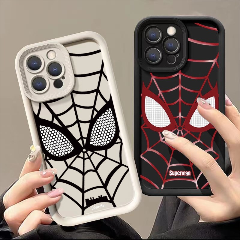 เคสซิลิโคน OPPO A3 A60 A79 A59 A38 A18 A58 A78 A17 A17K A16 A16K A15 A15s A36 A76 A96 A98 A5s A12 A7 ProMan ฝาหลังเลนส์กันกระแทกการ์ตูน Spider