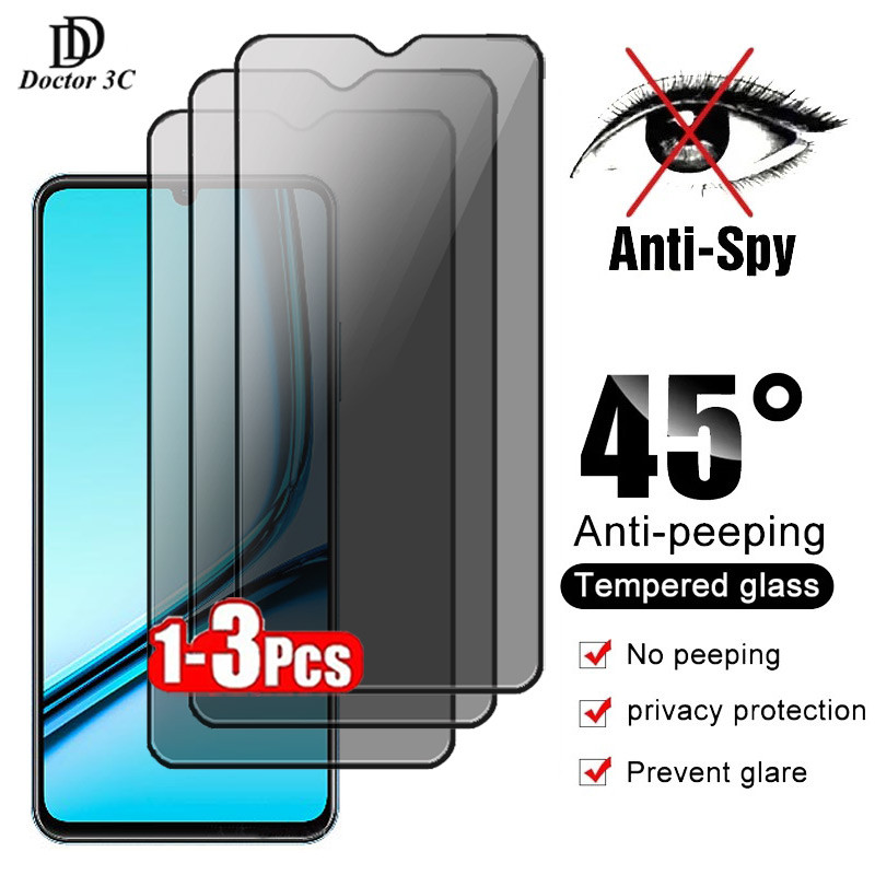 ฟิล์มกระจก เต็มจอ สำหรับ กันมองกันเสือก Realme Note 60 50 C75 C67 C65 C63 C61 C55 C53 C51 C35 C33 C31 C30 C30s C25 C25s C25Y C21 C21Y C21 C17 C15 C12 C11 2021 C3 C2 5G 4G