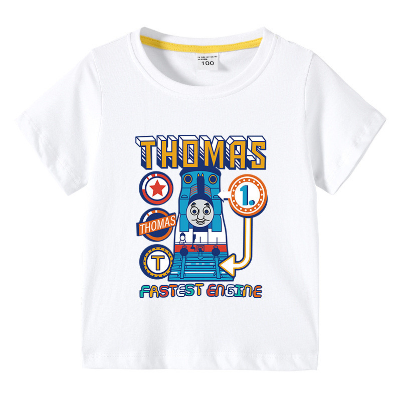 เสื้อยืดเด็ก thomas & friends-15 ผ้าฝ้าย 100% ระบายอากาศได้สบายและยืดหยุ่นไม่ง่ายที่จะเปลี่ยนรูปไม่จางหาย LUCKY KIDS