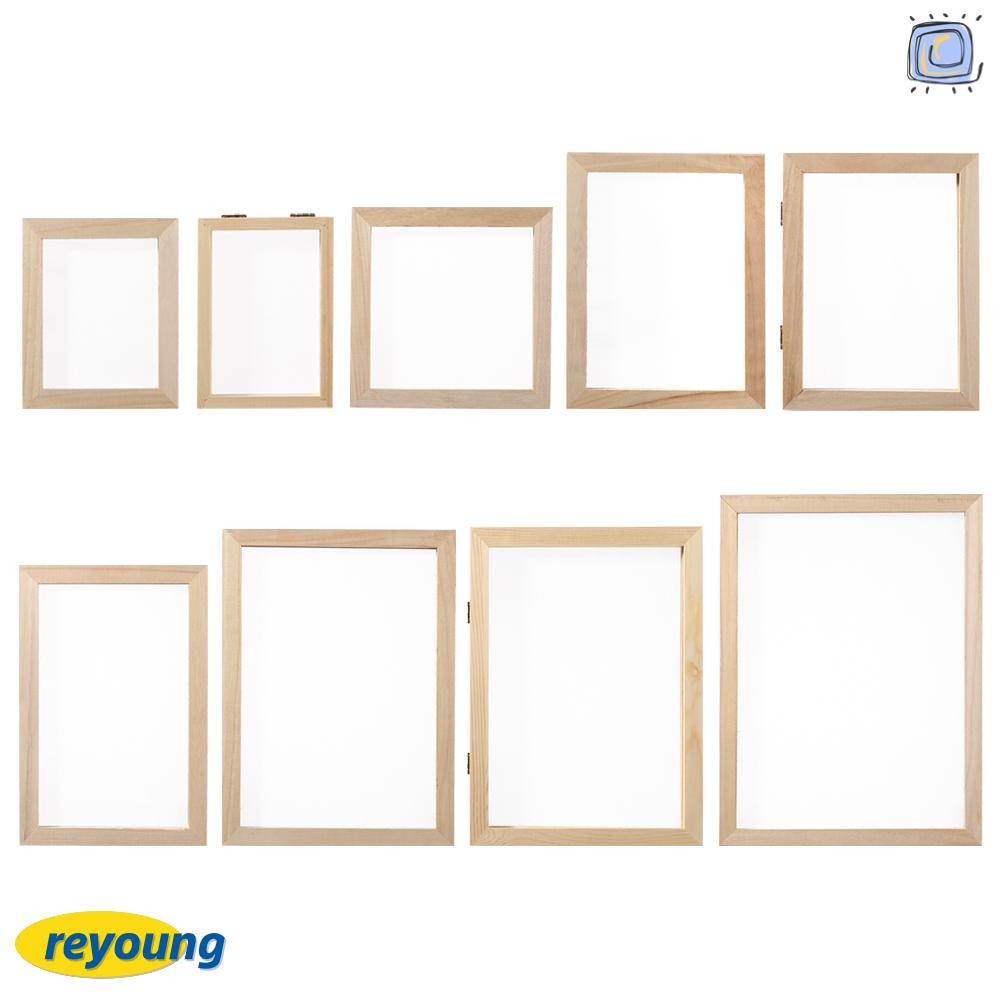 Reyoung การทํากระดาษ Mould Frame Gift Learning Wood Handcraft Paper Making Screen