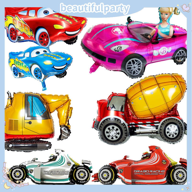 การระดมรถยนต์ Lightning McQueen Racing Theme บอลลูนเด็กการ์ตูนวันเกิดตกแต่งฉากปาร์ตี้