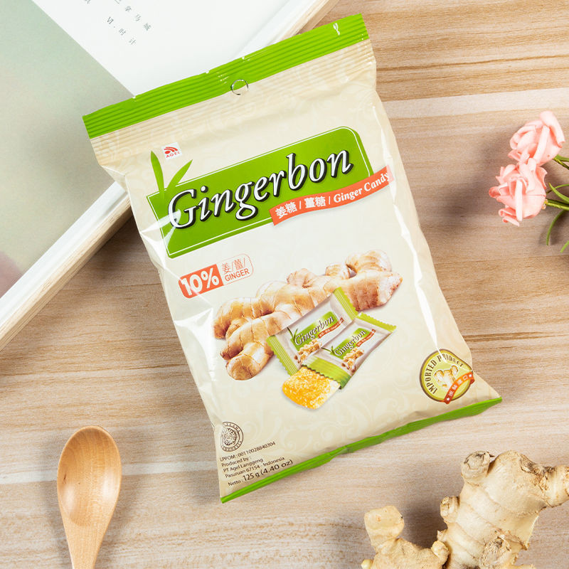 อินโดนีเซียนําเข้า Gingerbon Zingerbon Ginger Candy 125g Honey Old Ginger Flavour Gummy Casual Snack