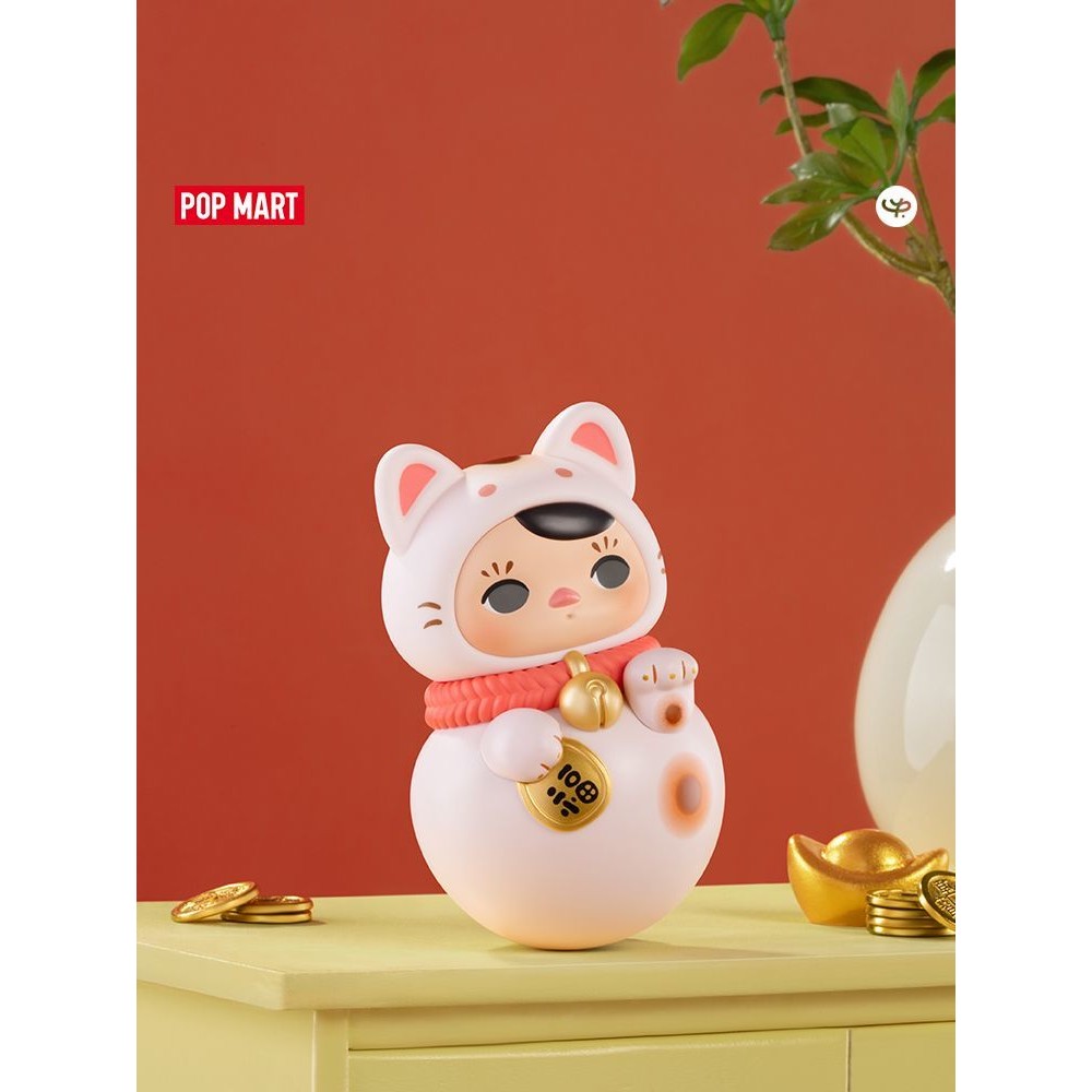 ของแท้ POPMART PUCKY PUCKY Meow Tumbler Series รูป Mystery กล่องน่ารักของเล่นของขวัญเครื่องประดับ