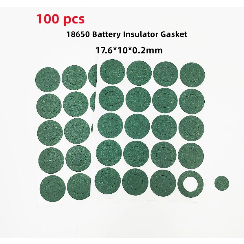 100ชิ้นกลวงฉนวนกันความร้อนปะเก็นข้าวบาร์เลย์กระดาษฉนวนอิเล็กโทรดฉนวนแผ่นใช้สําหรับ18650