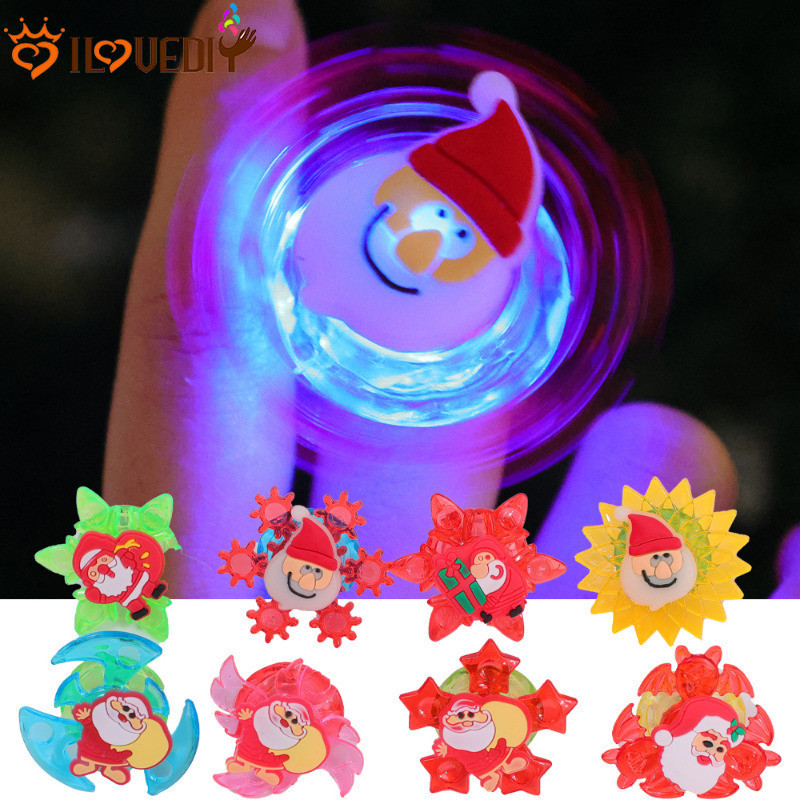 [3-5 วันมาถึง] [ ที่โดดเด่น ] แหวนนิ้วกระพริบคริสต์มาส - ของขวัญเล่นเด็กตลก - แหวนของเล่นเรืองแสงอิเล็กทรอนิกส์ - หมุนวงกลมนิ้วเรืองแสง - อุปกรณ์ประกอบฉากตกแต่งงานปาร์ตี้เทศกาล