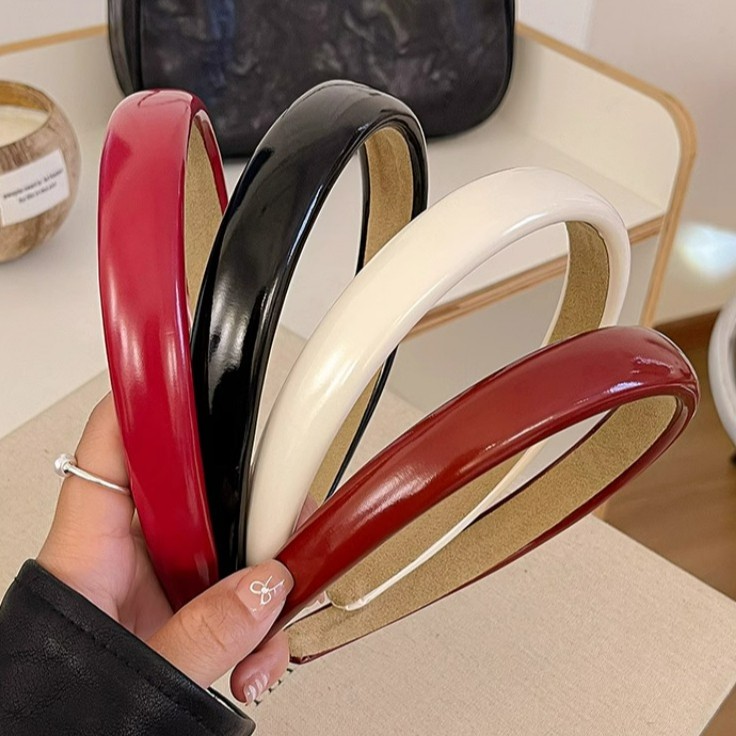 1 ชิ้นหญิงสาวฟองน้ําสูงหนัง PU Headwear Hairbands เครื่องประดับผม