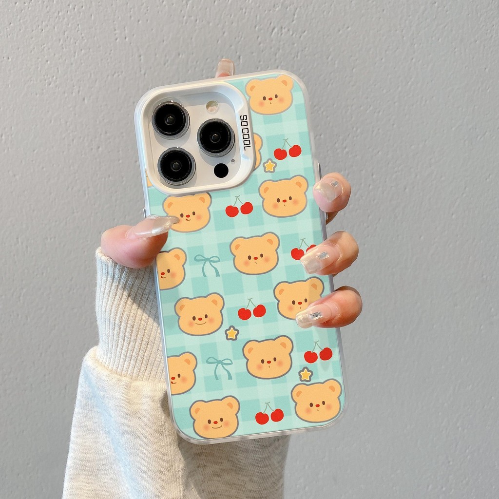เชอร์รี่หมีปลอกสำหรับ OPPO A58 A11X A5 A2 A55 X6 A57 A96 A16ค้นหากรณี X5 Pro 11 10 Pro Reno 11 10 9 