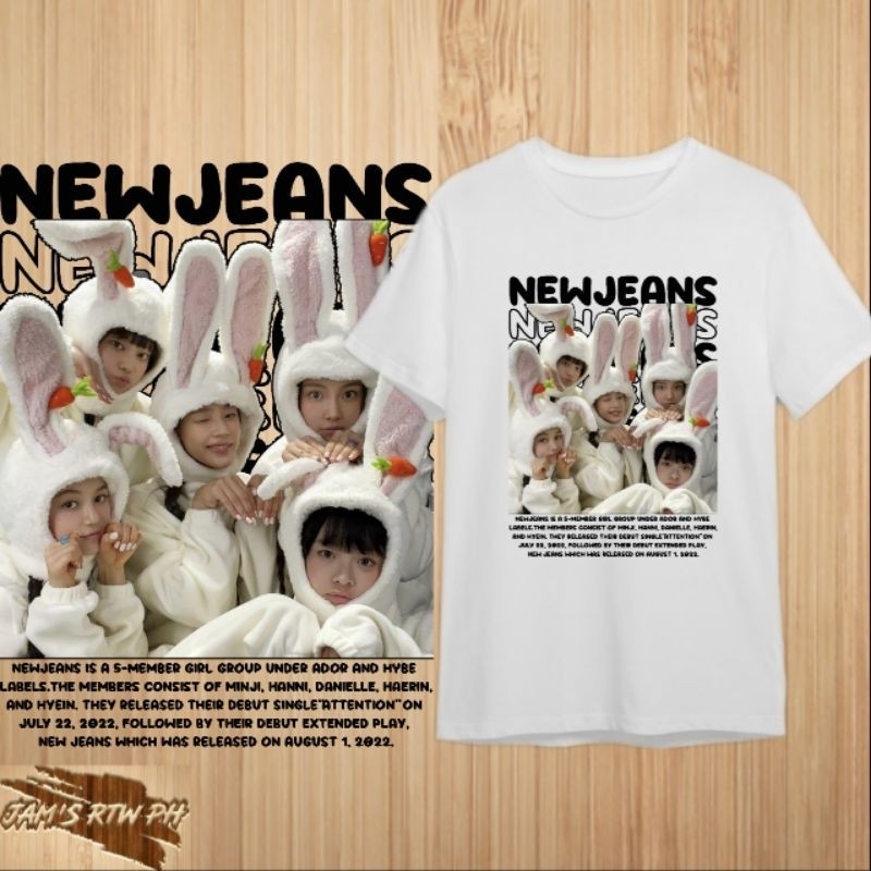 【New】OT5 NEWJEANS Kpop Shirt Customized Kpop | Hanni | Haerin | Minji | Danielle | Hyein | v1 JAMS R