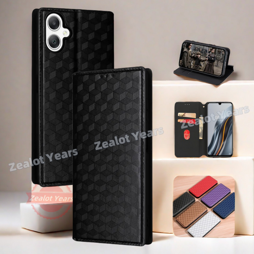 SAMSUNG ปลอกสําหรับSamsung Galaxy A07 A06 A05 A04 A08 A09 4G 5Gหนังหรูหราแม่เหล็กพลิกกรณีการ์ดกระเป๋