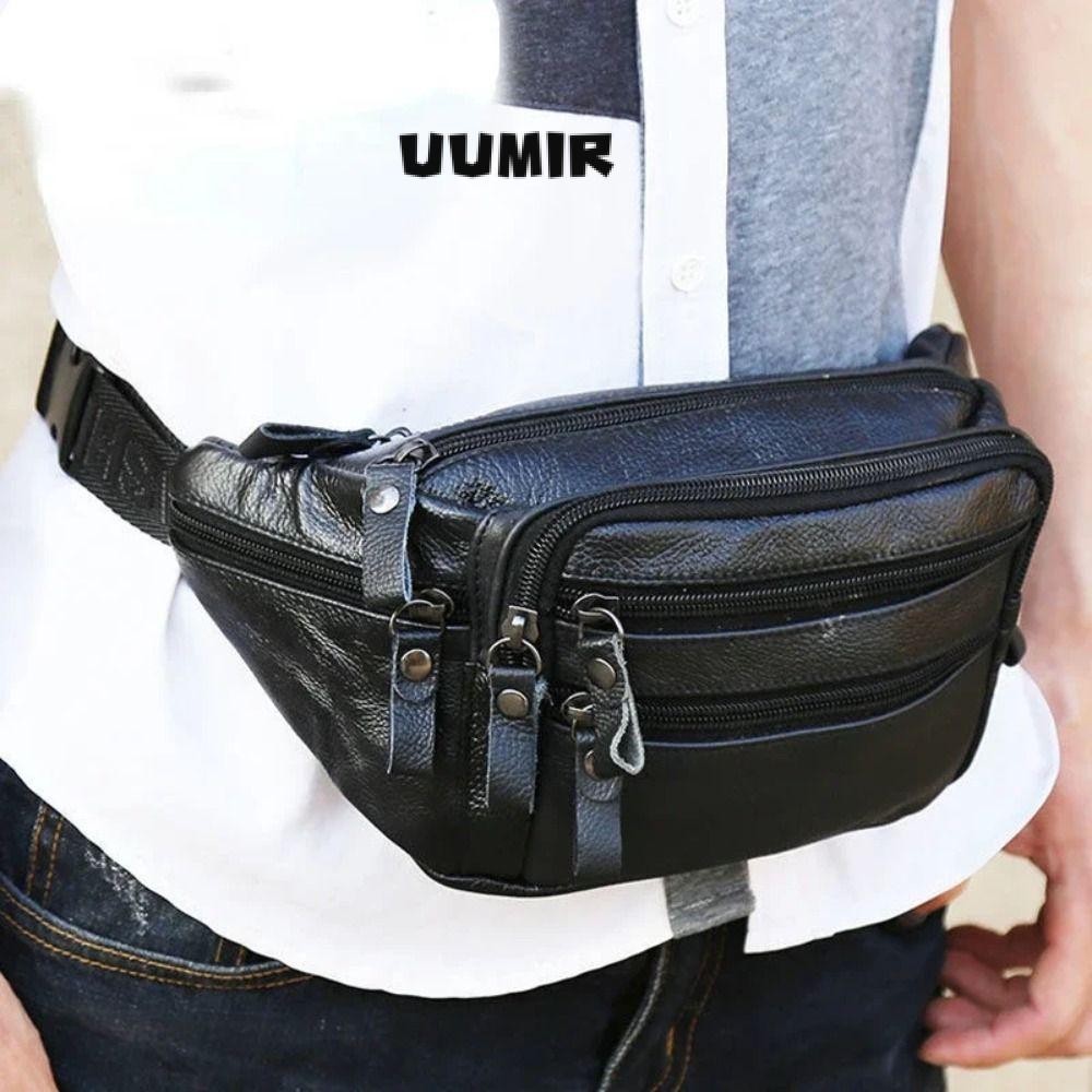 กระเป๋าใส่โทรศัพท์สําหรับเดินทาง, กระเป๋าคาดเอวผู้ชายหนัง ปู่ หลายชั้น, กระเป๋าคาดเอวซิปความจุขนาดใหญ่กันน้ําแพ็ค