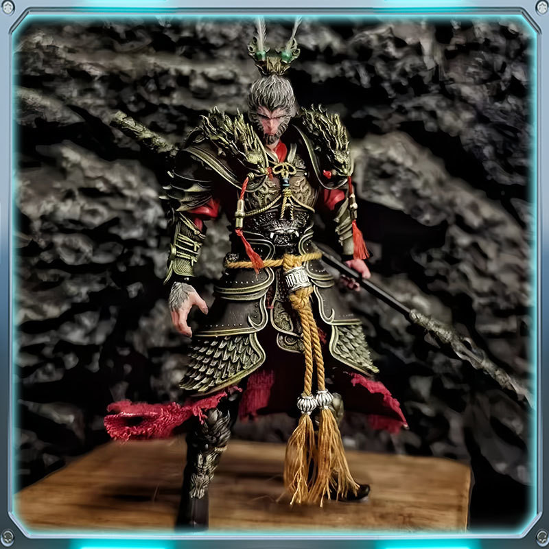 ตำนานสีดำ-Wukong Qitian Great Sage National Tide GK Handmed Trendy Play Model Statue Table Decoration