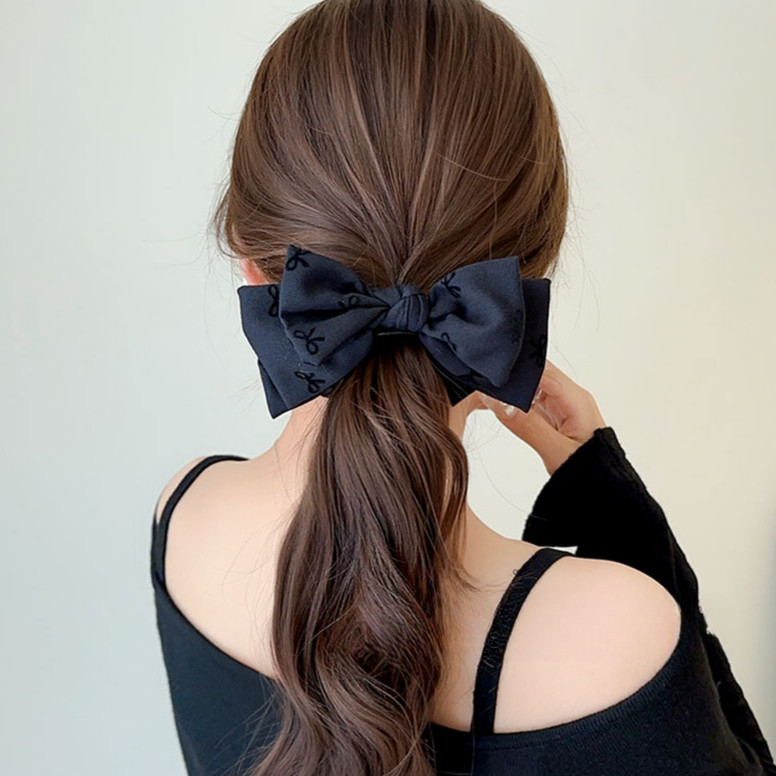 น่ารักสีดําสีเทา Bowknot Priness หางม้าสูง Grips กิ๊บติดผม Hairpin Headwear อุปกรณ์เสริม ราคา ถูกที่สุด ดีลบีเคเค แกลเลอรีภาพที่ 9