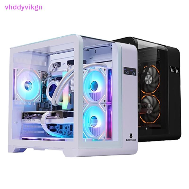 Vhdd กรณี PC โปร่งใส CPU/GPU อุณหภูมิจอแสดงผล LED คอมพิวเตอร์เดสก์ท็อป Tower สําหรับ ITX/M-ATX เมนบอร์ด 4 * PCI-E ช่อง TH