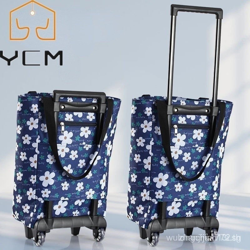 √Ready stockportable Shopping Cart trolley trailer Shopping Home trolley Shopping BAG foldable Tote 