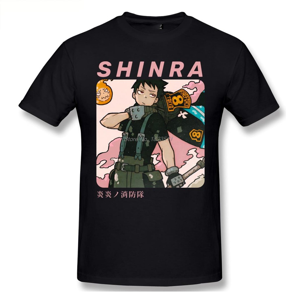 Vintage Shinra Kakabe มังงะ Fire Force Retro T เสื้อ WoMen เสื้อยืดผู้ชายฤดูร้อนเสื้อยืดแขนสั้นกราฟิ