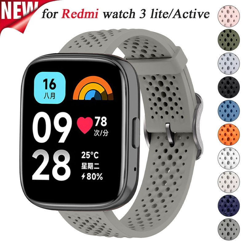 Breathe สายซิลิโคนสําหรับ Xiaomi Redmi Watch 3 Active Sport สายรัดข้อมือสร้อยข้อมือสําหรับ Redmi Watch 3 Lite Band เปลี่ยนอุปกรณ์เสริม