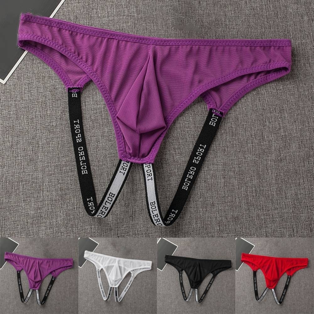 [LSAR] Mens Jock Strap Mesh Breathable Lingerie กระเป๋าเปลือย Jockstrap Briefs Thong