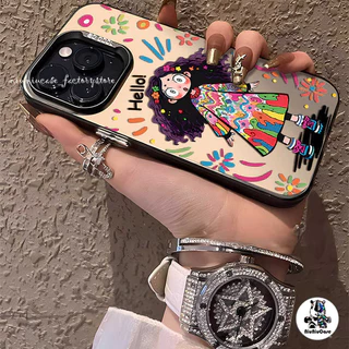 เคสไอโฟน11ซิลิโคนนุ่มเคสโทรศัพท์ Curly Haired Graffiti Girl For IPhone 11 13 12 14 15 11 Pro MAX 7PLUS X XR XS เคสมือถือ