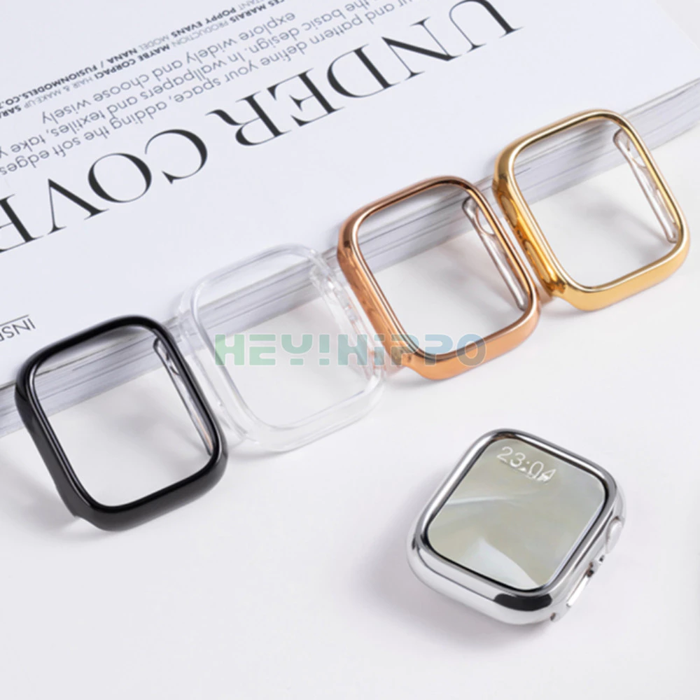 Electroplating สีนาฬิกาสําหรับ iwatch Series10 46 มม.42 มม.โลหะเคลือบพลาสติกสําหรับ iwatch series 10 9 8 7 6 5 se 4 3 45/41/44/40 มม.42 มม.38 มม.