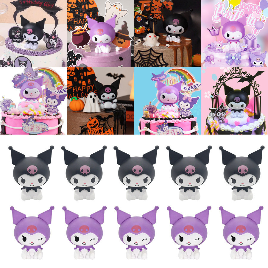 5 ชิ้นชุดการ์ตูนอะนิเมะตัวเลขเค้ก Topper Kuromi ฮาโลวีนเค้กตกแต่งสําหรับเด็กหญิงวันเกิดฮาโลวีน Party Favor Supplies