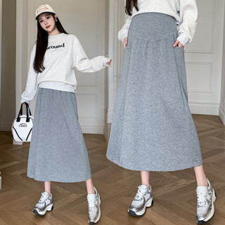 กระโปรงคนท้องฤดูใบไม้ผลิฤดูใบไม้ร่วงสินค้าใหม่กระโปรงผ่าหลัง…