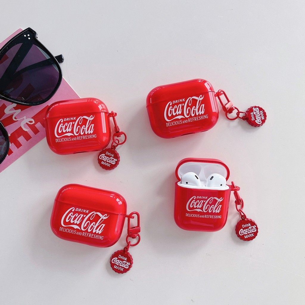 สําหรับ airpods 4/pro gen 2/3/pro/1/2 เคส Coca Cola ฝาครอบ airpods สีแดง