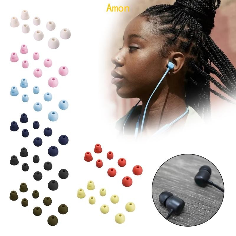 Amon 4 คู่ซิลิโคนอ่อนนุ่มหูฟังเคล็ดลับ Earplug สําหรับ Beats Flex Beats X