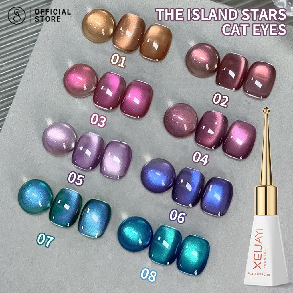 ชุดยาทาเล็บ 8 ชิ้น สีเจลแฟลช สีลูกแก้วคริสตัล แคทอายคริสตัล แคทสอาย ยูวี Led เจลขัดเงา 10ml