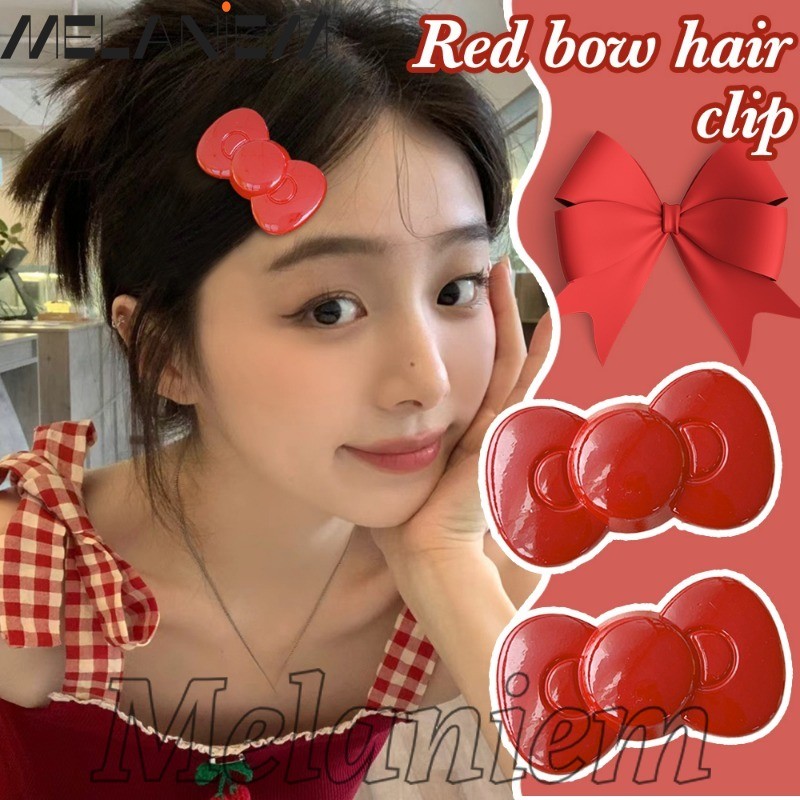 2ชิ้นสีแดงสดใสกุทัณฑ์กิ๊บ-สําหรับสาวสวมใส่ทุกวัน-อะคริลิด้านเรียบกิ๊บ-แฟชั่นอุปกรณ์ผม-หวานประณีตหรูหรา