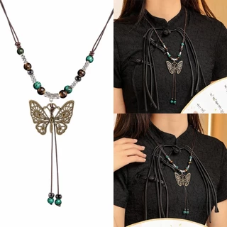 สร้อยคอลูกปัด จี้ผีเสื้อ butterfly สไตล์โบฮีเมียน แฟชั่นฤดูร้อน สําหรับผู้หญิง