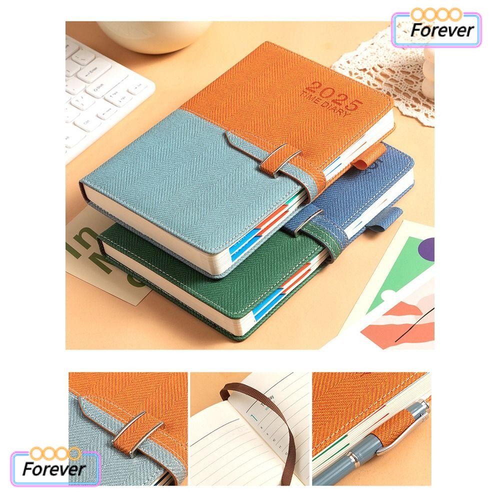 Forever Daily Planner หนังสือนัดหมายปฏิทินรายวัน แผนการทํางานประจําวัน ของขวัญ A5 2025 สมุดไดอารี่ตารางรายวัน