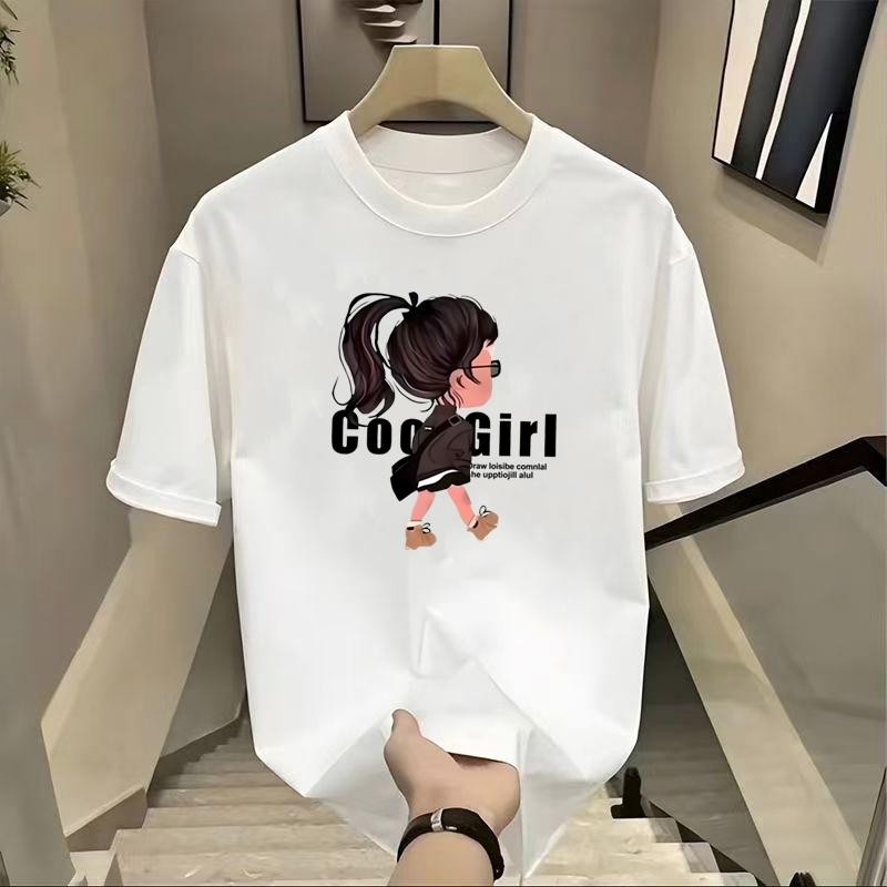 เสื้อยืดคอกลมผ้าฝ้ายสไตล์ใหม่ ผ้าฝ้าย เกรดพรีเมียม เสื้อน่ารัก เสื้อยืดไหมแขนสั้น unisex Women ผู้หญิง Clothing Lady