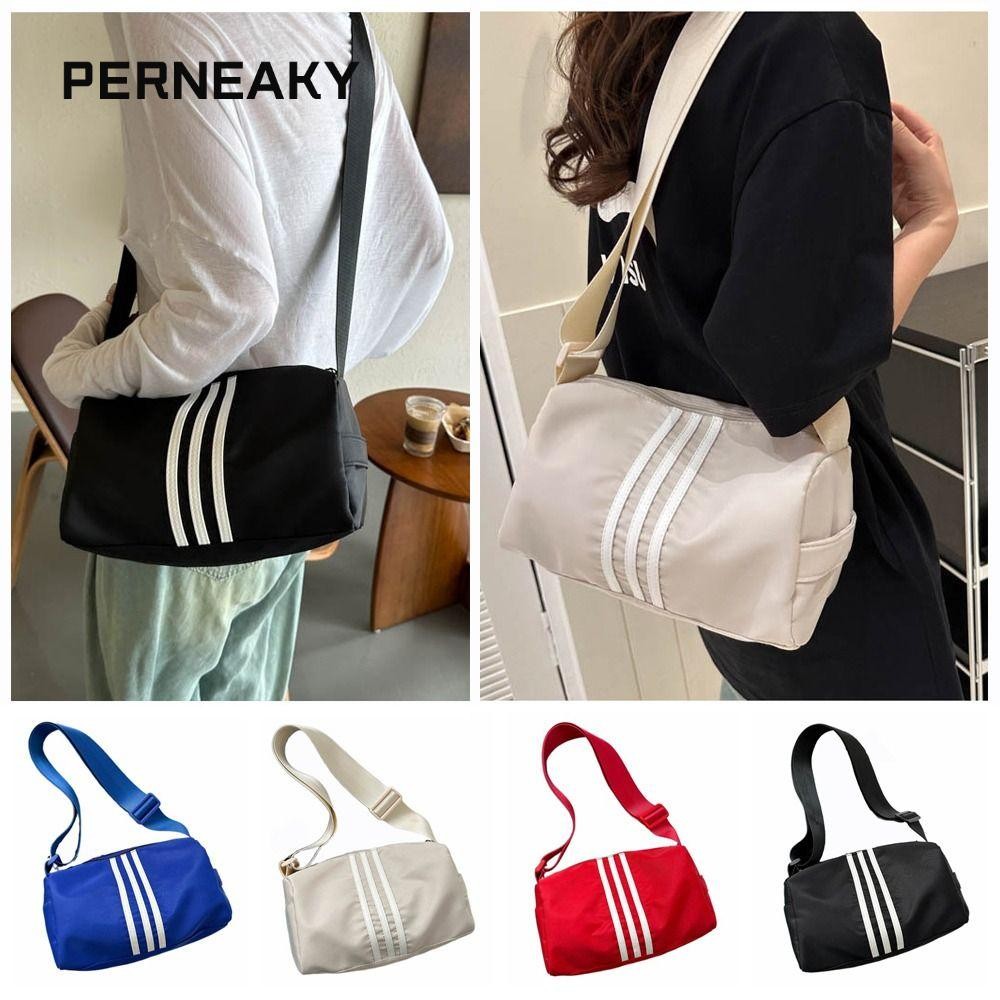 Perneaky กระเป๋าสะพายข้าง, กระเป๋าสะพายลายไนลอน, เทรนด์การเดินทางสั้นสไตล์กีฬากระเป๋าหมอน Travel Gym