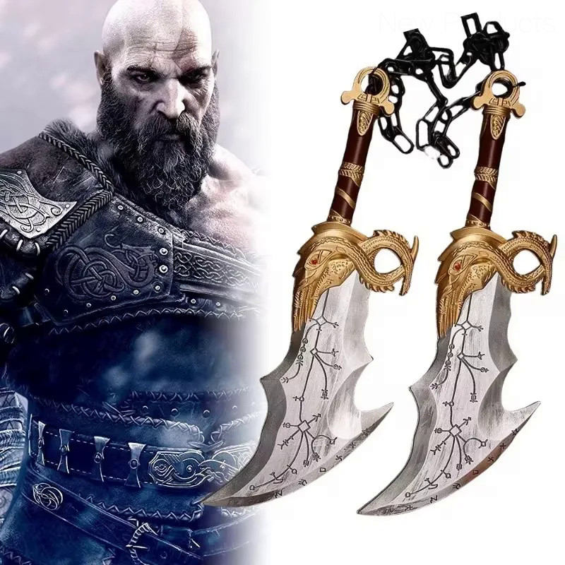 🚀 45cm PU Kratos Sword God of War 4 Cosplay Prop Real Size Knife Japanese Katana Athena Blade Chaos 