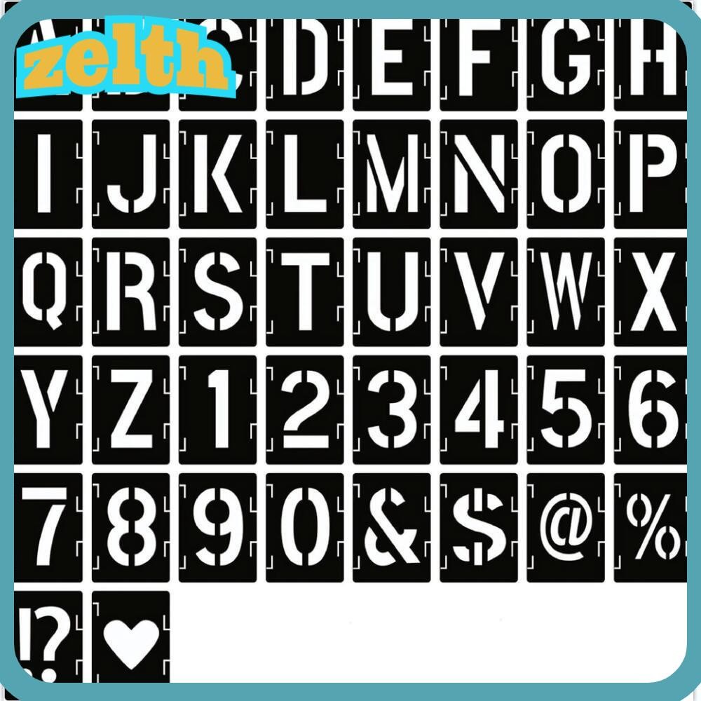Zelth Letter Stencils,ขนาดใหญ่ตัวอักษรลายฉลุสําหรับภาพวาด,สําหรับตัวเลขประตู 2/3/4/5 นิ้วตัวอักษรวาดแม่แบบ DIY craft