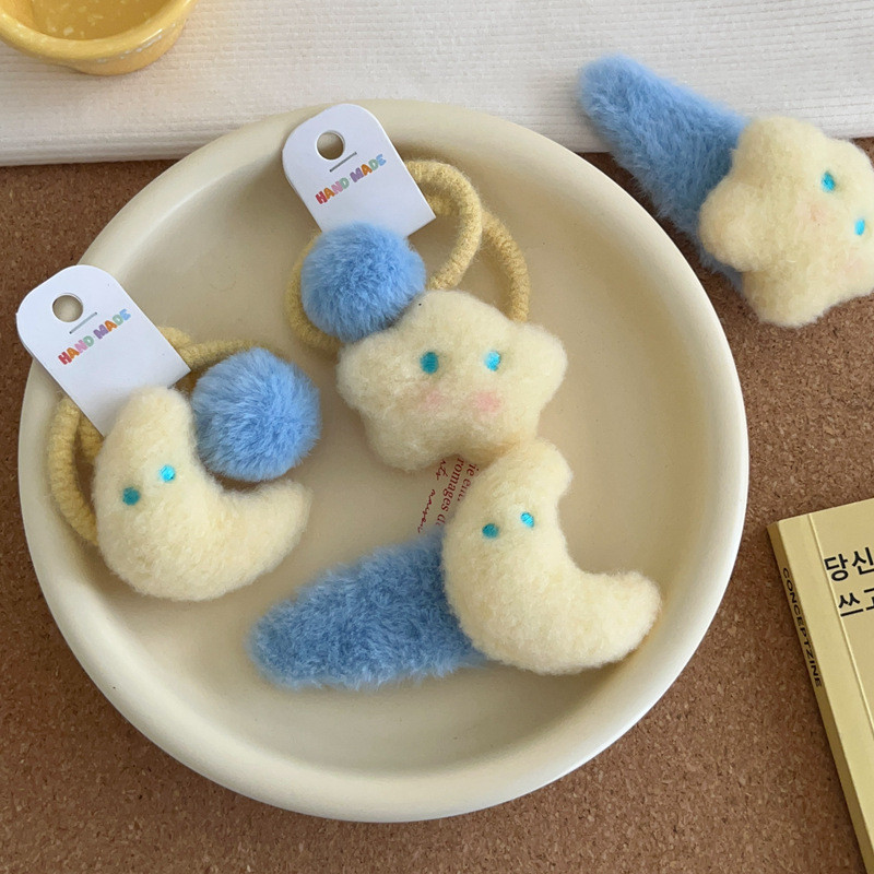 2024 Star Moon กิ๊บติดผมเชือกผม Plush bb Clip