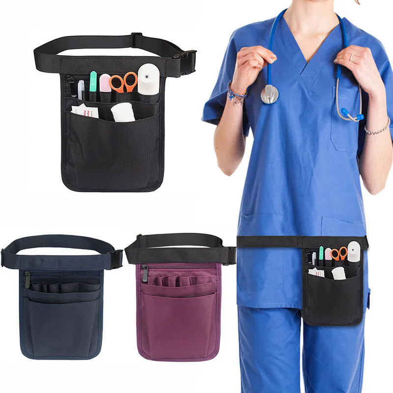 Waist Bag For Women Shoulder Pouch Case Nurse Organizer Bag Belt Extra Pocket Fanny Pack Nurse Nylon