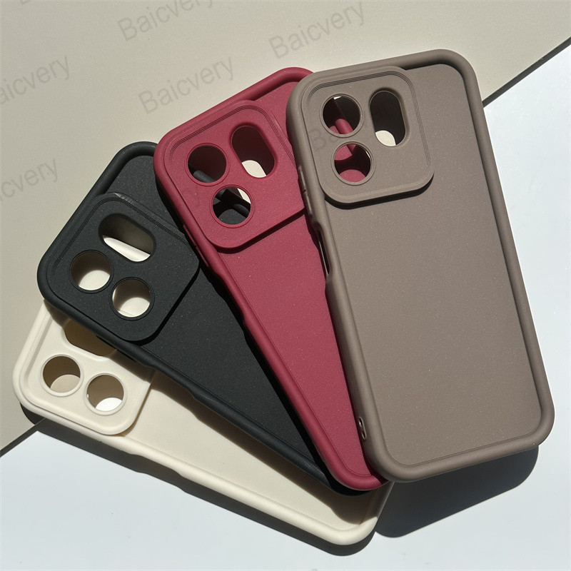 ปลอกสําหรับ Infinix Hot 50i X6531 X6531B สมาร์ท 9 X6532 พร้อมวงเล็บ Soft TPU สีสัน Matte Border ป้องกันเลนส์ฝาครอบ