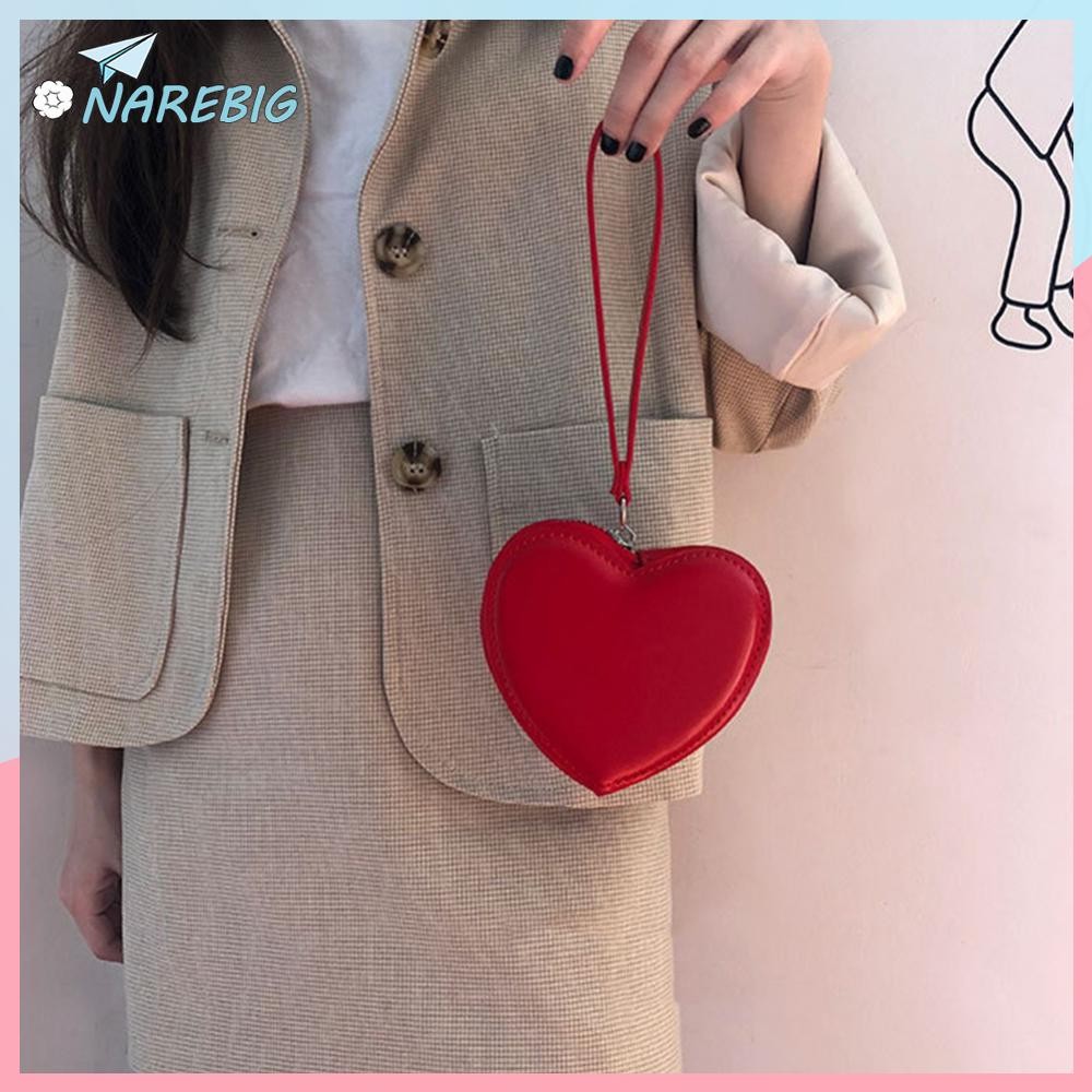 ส่งจากกรุงเทพ🚚 กระเป๋าถือผู้หญิงหรูหรา Love Shaped Top-handle Bag Solid Leather Money Purse Tot ✿