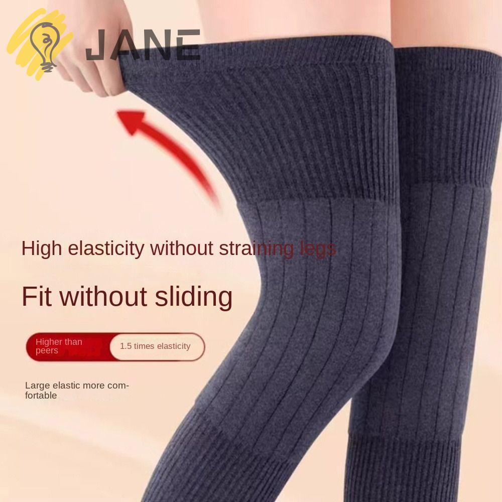 Jane ขาอุ่น, สีดํา/สีเทาป้องกันเข่ารั้ง Pads, คุณภาพสูงแคชเมียร์ขนสัตว์ KneeCap ขนสัตว์ Kneepad เข่า