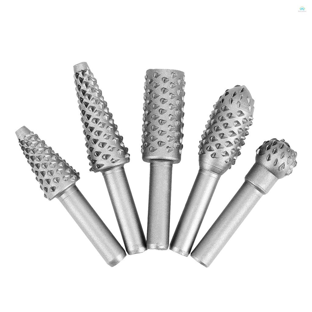 Yb1 Rasp5 PCS Rotary Burr Rasp ไม้พลาสติกแกะสลักแฟ้มงานไม้เจาะบิต 1/4 นิ้วรอบ Shank Chisel นูน Deburring ขัดหัวเจียรสําหรับช่างไม้