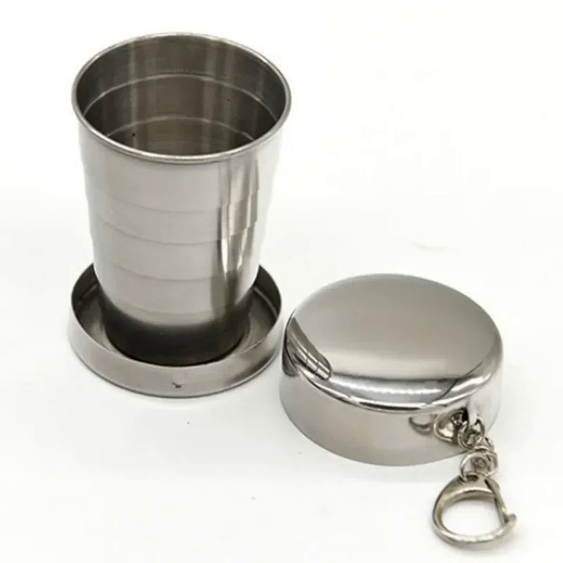75ML Stainless Steel Cup Stainless Steel Folding Retractable Cup Folding Cup Blackjack Cup Teacups T