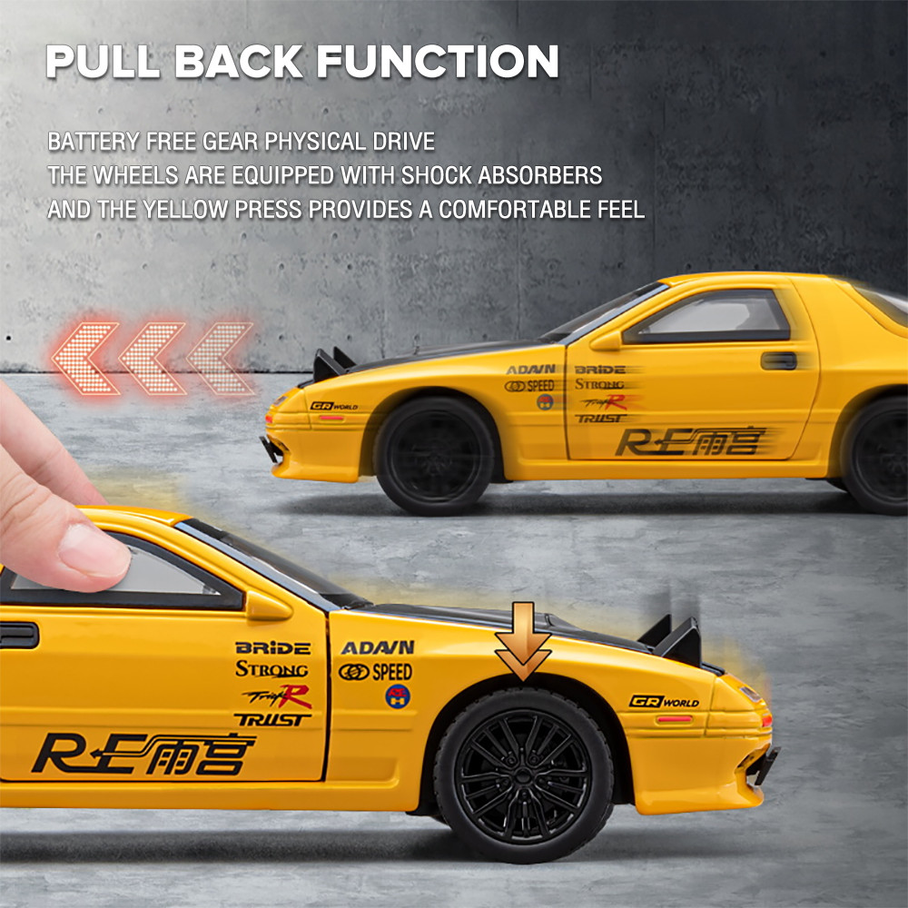 Klt 1:32 JDM Mazda RX-7 โมเดลรถเหล็กรถโลหะผสมของเล่นของขวัญสําหรับเด็กเด็กผู้หญิง - รูปที่ 6
